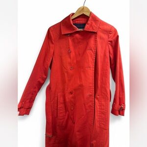 Vintage Givenchy red trench peacoat with plaid lining size 36 US 6 womens